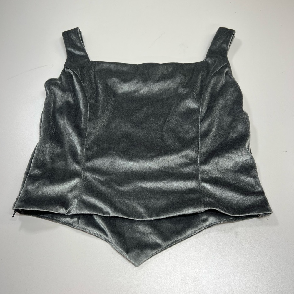 Velvet Sage Green Bustier Bodice Style Top Size Medium - Picture 2 of 11